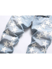 Embroidery Star Mid-rise Men's Jeans