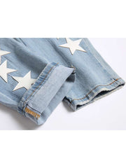 Embroidery Star Mid-rise Men's Jeans