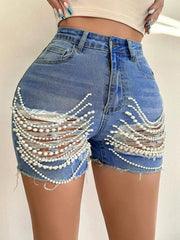 Ripped Bodycon Denim Short Jeans