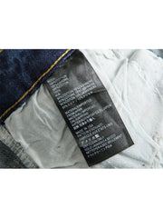 Letter Embroidery Ripped Denim Men's Jeans