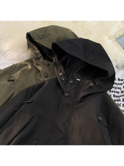 Solid Hooded S/Fall Retro Mens Baggy Workwear Punching Jacket