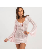 Hollow-out V Neck Backless Cover Ups