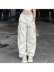 Low Rise Drawstring Loose Cargo Pants