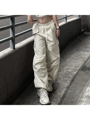 Low Rise Drawstring Loose Cargo Pants