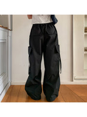 Patchwork Loose Wide Leg Cargo Pants