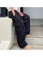 Patchwork Loose Wide Leg Cargo Pants