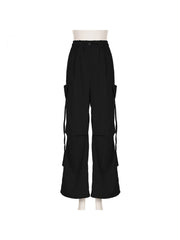 Patchwork Loose Wide Leg Cargo Pants