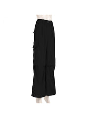 Patchwork Loose Wide Leg Cargo Pants