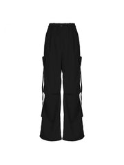 Patchwork Loose Wide Leg Cargo Pants