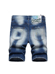 Ripped Bodycon Single Breasted Men's Denim Short Pants