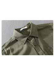 Solid Color Loose Chest Pocket Shirts