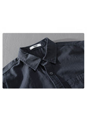 Solid Color Loose Chest Pocket Shirts