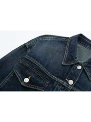 Heart Pocket Long Sleeve Denim Jackets