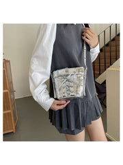 Bow Pure Color Denim Shoulder Bags