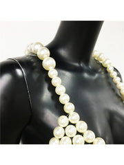 Faux Pearl Chain V Neck Backless Tanks