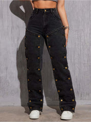 Distressed High Rise Fitted Streetwear Jeans