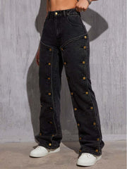 Distressed High Rise Fitted Streetwear Jeans