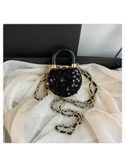 Sequin Chain Heart Satchels