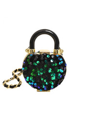 Sequin Chain Heart Satchels