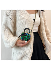 Sequin Chain Heart Satchels