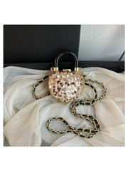 Sequin Chain Heart Satchels