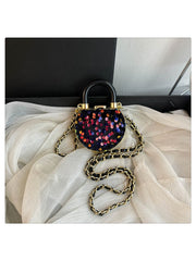 Sequin Chain Heart Satchels