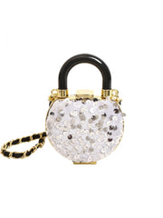 Sequin Chain Heart Satchels