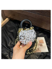 Sequin Chain Heart Satchels