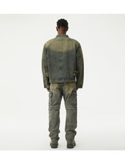 Washed Straight Cargo Men's Jeans