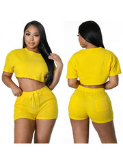 Solid Color Fitted Plus Size Pant Sets