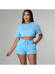 Solid Color Fitted Plus Size Pant Sets