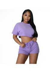 Solid Color Fitted Plus Size Pant Sets