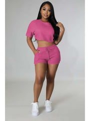 Solid Color Fitted Plus Size Pant Sets