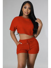 Solid Color Fitted Plus Size Pant Sets