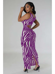 Zebra Reversible Plus Size Bodycon Sleeveless Dresses