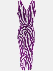 Zebra Reversible Plus Size Bodycon Sleeveless Dresses