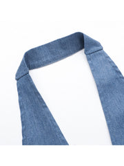 Halter Backless Denim Tanks