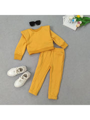 Plain Color Pullover Bodycon Girl Pants Sets