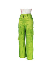 Plain Color Multi Pocket Straight Cargo Pants