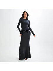 Ruched Bodycon Long Sleeves Maxi Dress