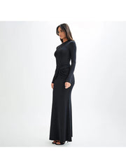 Ruched Bodycon Long Sleeves Maxi Dress