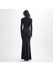 Ruched Bodycon Long Sleeves Maxi Dress