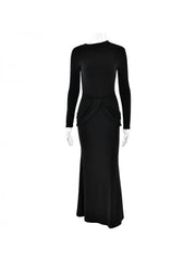 Ruched Bodycon Long Sleeves Maxi Dress