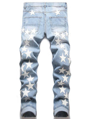 Star Washed Mid-rise Men's Jeans