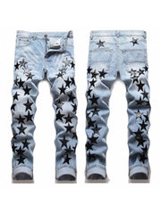 Star Washed Mid-rise Men's Jeans