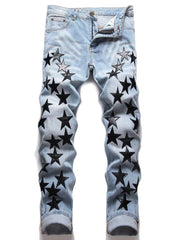 Star Washed Mid-rise Men's Jeans