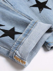 Star Washed Mid-rise Men's Jeans