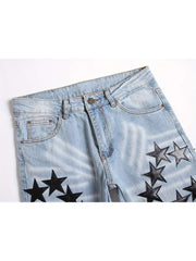 Star Washed Mid-rise Men's Jeans