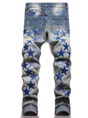 Star Washed Mid-rise Men's Jeans