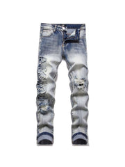 Ripped Washed Bodycon Men's Jeans